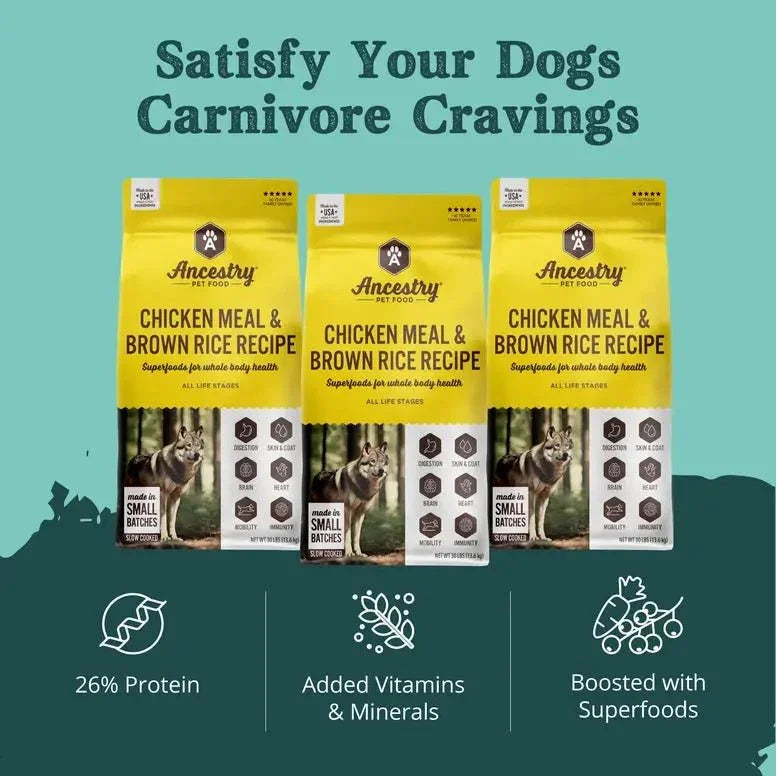 Ancestry Pet Food Chicken Meal & Brown Rice Formula Dry Kibble Dog Food - Talis Us