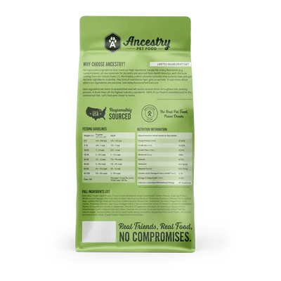 Ancestry Pet Food Duck Meal & Potato Formula Dry Kibble Dog Food - Talis Us