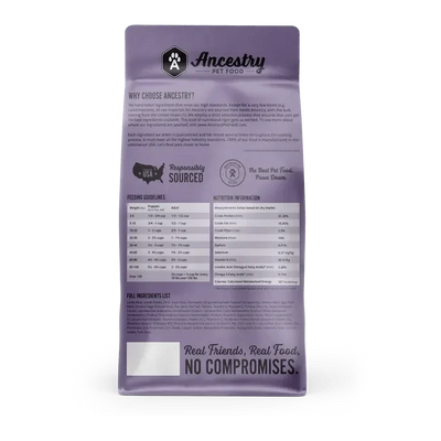 Ancestry Pet Food Lamb Meal & Sweet Potato Formula Dry Kibble Dog Food - Talis Us