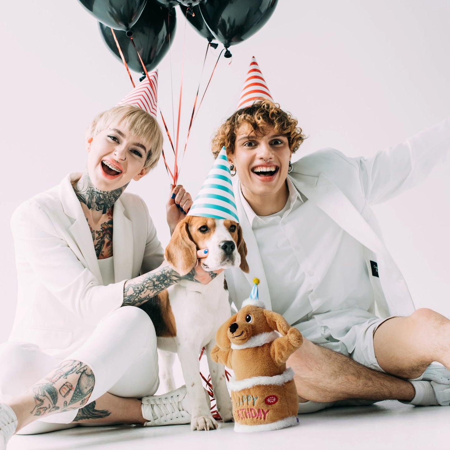 Nocciola Fuzzwoof Singing and Dancing Birthday Cake Dog Toy Nocciola