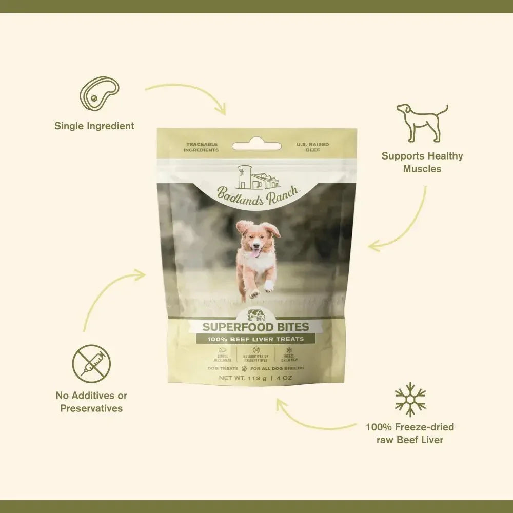 Badlands Ranch Beef Liver Grain - Free Freeze - Dried Raw Dog Treats 4oz - Talis Us