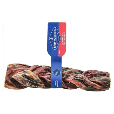 Barkworthies Braided Beef Gullet 6" Dog Treat - Talis Us