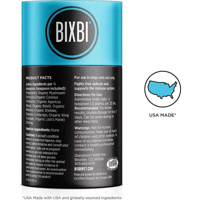 BIXBI Immunity Pet Superfood Daily Mushroom Powder Supplement for Dogs & Cats 2.12oz - Talis Us