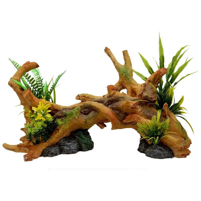 Blue Ribbon Exotic XLarge Driftwood with Plants Reptile Decor - Talis Us