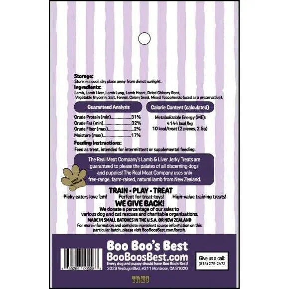 Boo Boo's Best Lamb Liver Jerky Dog Treats 3oz - Talis Us