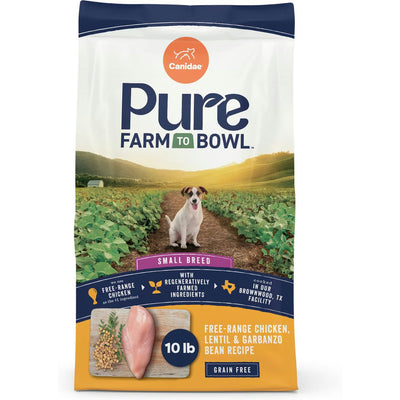 CANIDAE Pure Farm to Bowl Small Breed Chicken Dry Dog Food 10 lb bag with natural ingredients