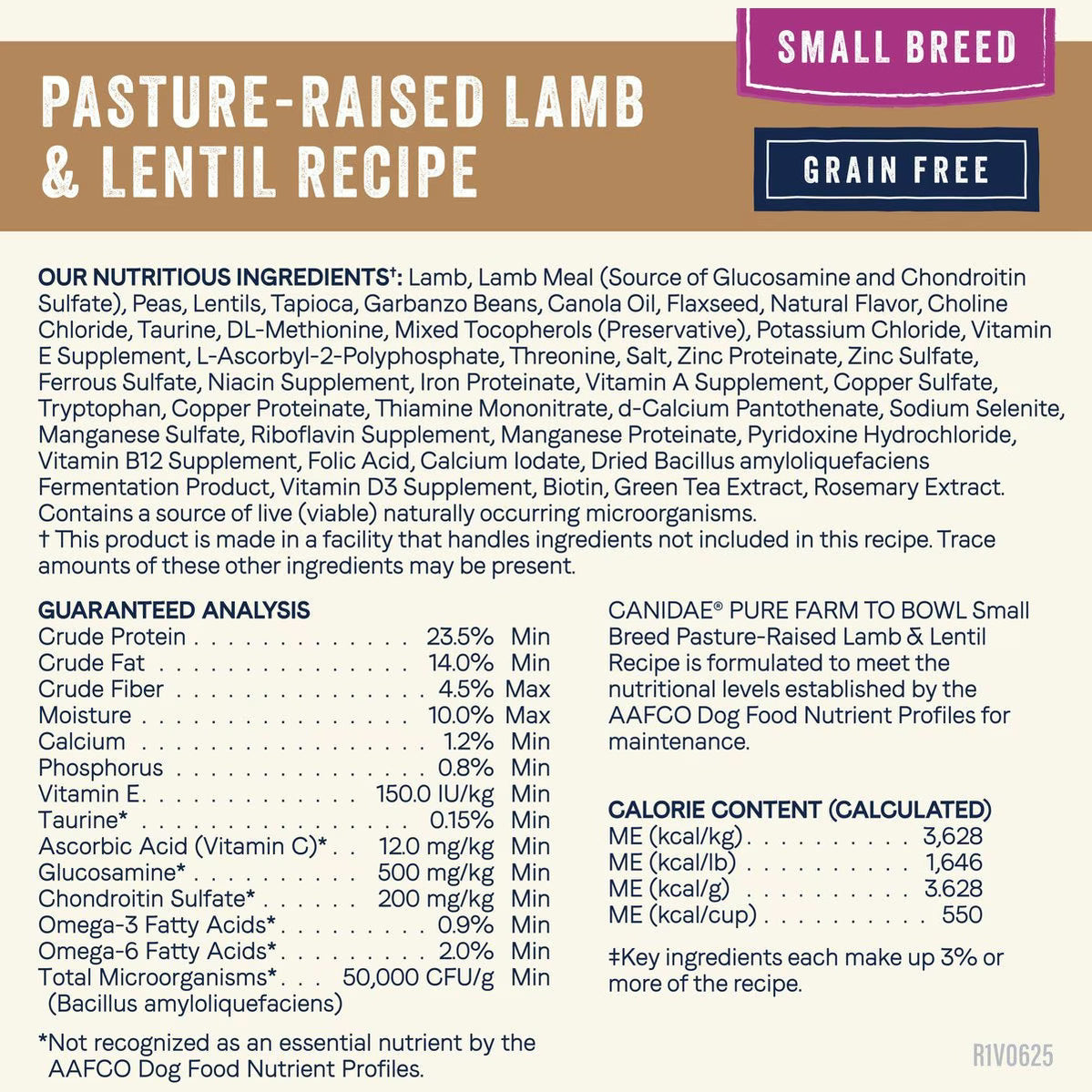 CANIDAE Small Breed Lamb Dry Dog Food with pasture-raised lamb and lentils for optimal nutrition