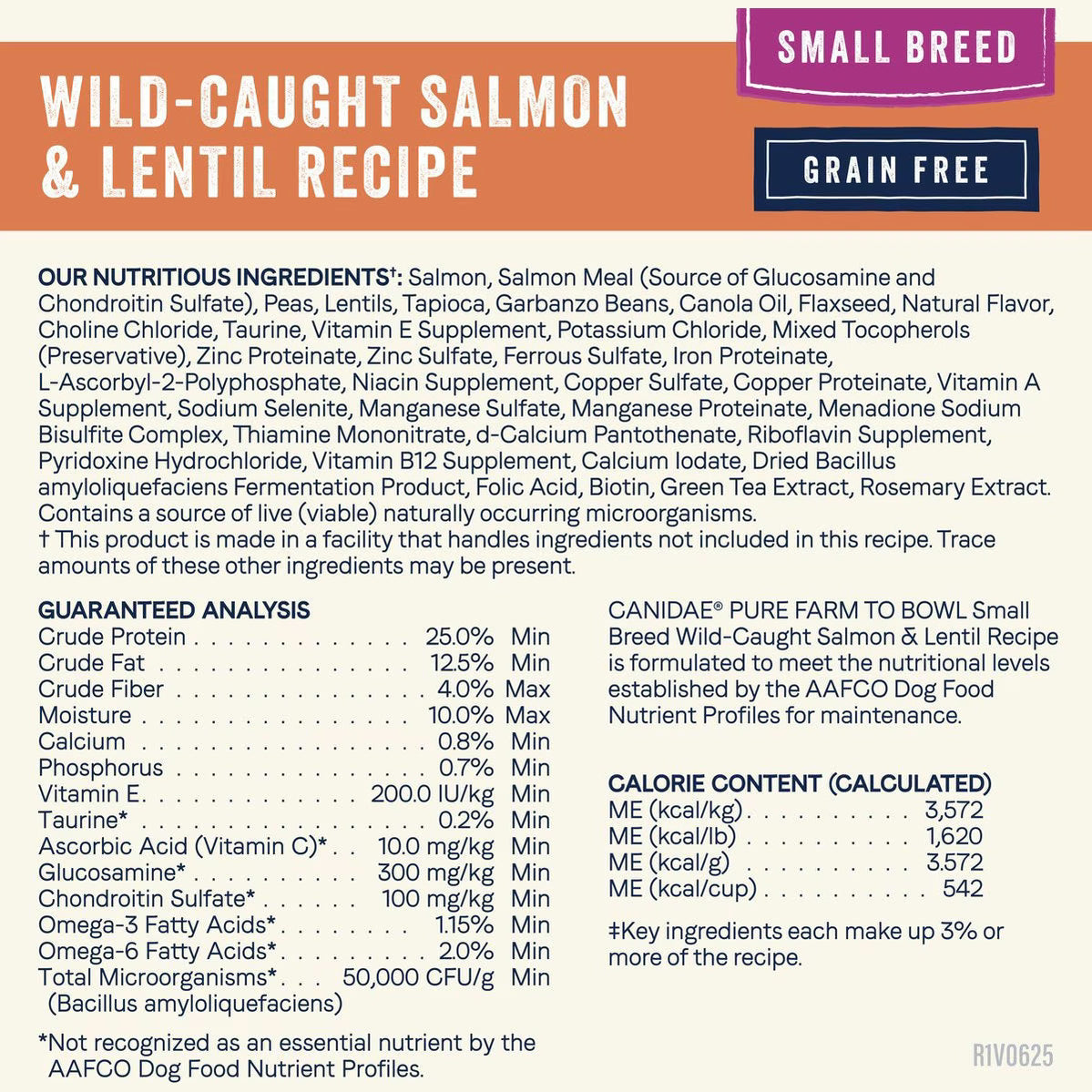 Canidae Small Breed Salmon Dry Dog Food featuring wild-caught salmon and lentils for nutritious pet meals