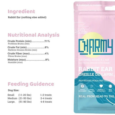 Charmy Pet Rabbit Ear Dog Treats 1.5 oz - Talis Us