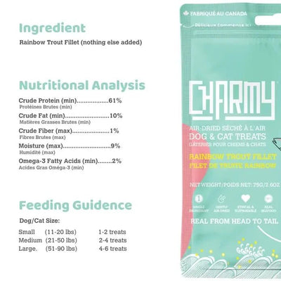 Charmy Pet Rainbow Trout Dog Treats - Talis Us