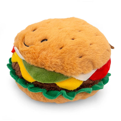 Cheeseburger dog toy from ThoozyPet, plush design with vibrant colors for playful pets