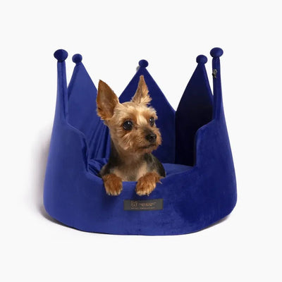 Crown Pet Bed Micro Plush Royal Blue Large - Talis Us