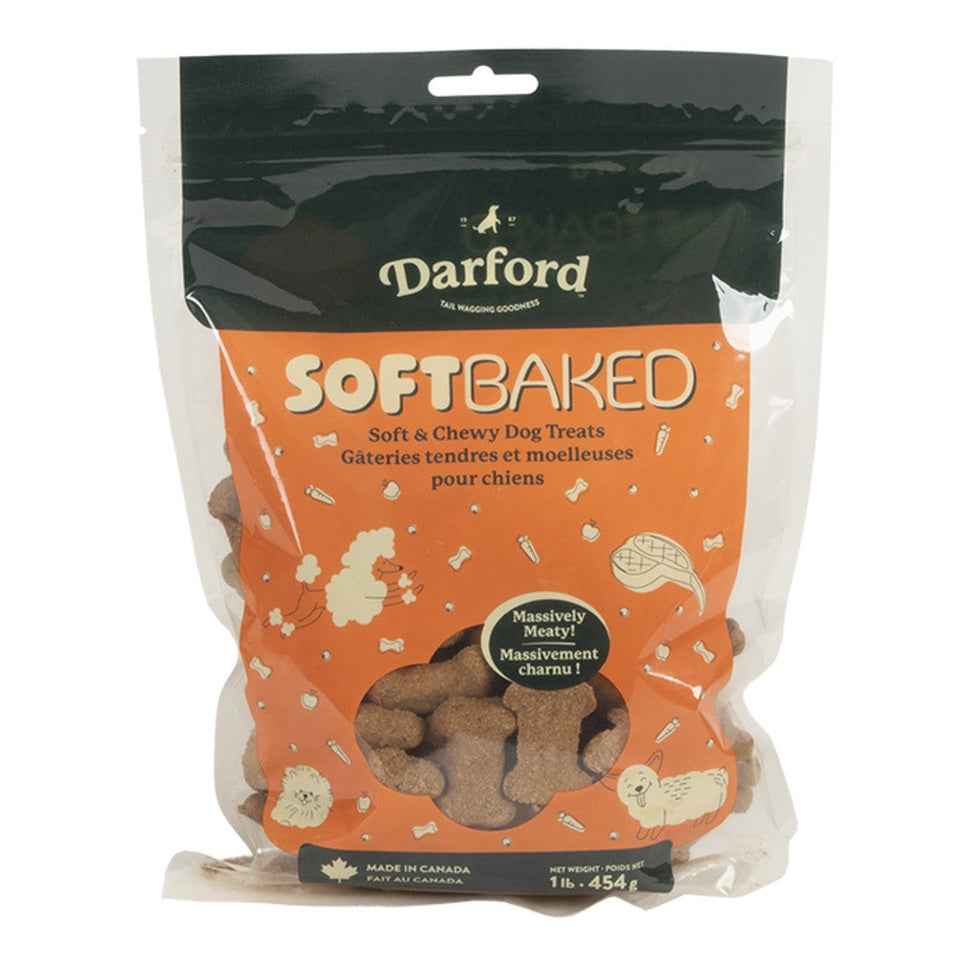 Darford Soft Baked Meaty Dog Treats in a resealable bag, perfect for rewarding your pet