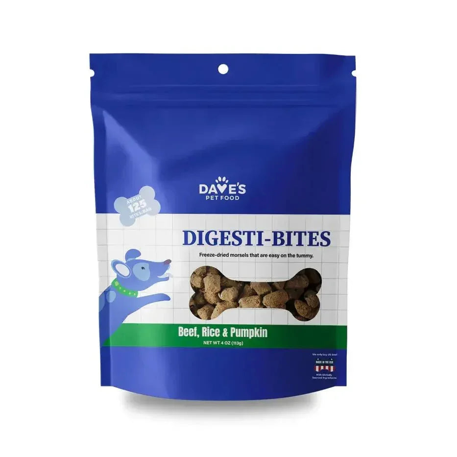Dave's Digesti - Bites Beef, Rice & Pumpkin Freeze - Dried Dog Treats - Talis Us