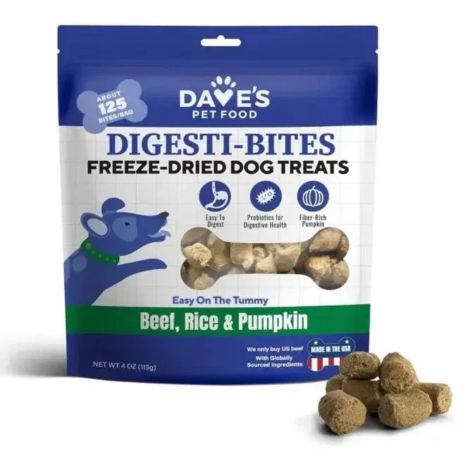 Dave's Digesti - Bites Beef, Rice & Pumpkin Freeze - Dried Dog Treats - Talis Us