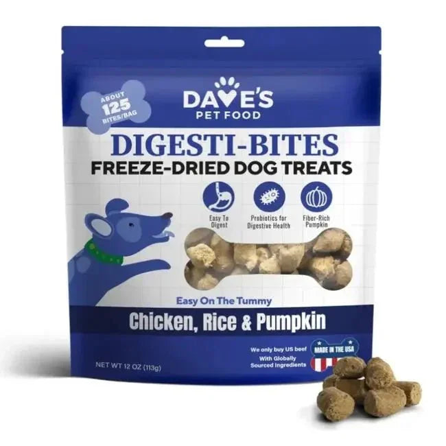 Dave's Digesti - Bites Chicken, Rice & Pumpkin Freeze - Dried Dog Treats - Talis Us