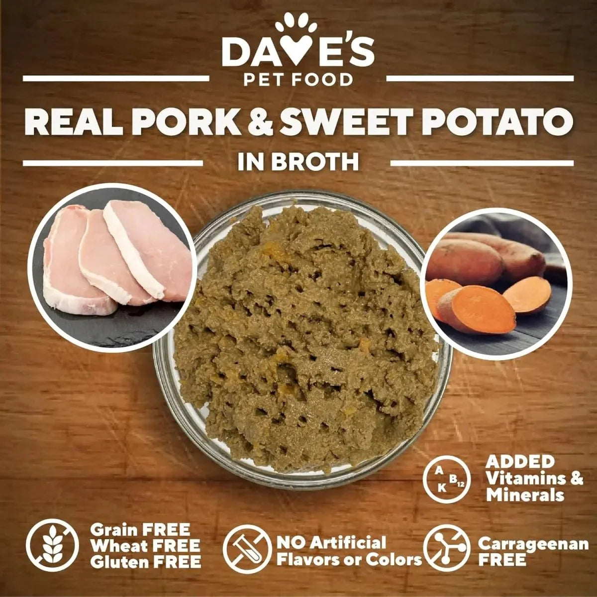 Dave's Pet Food Grain - Free Pork & Sweet Potato Entree Healthy Canned Dog Food 13oz/12ct - Talis Us