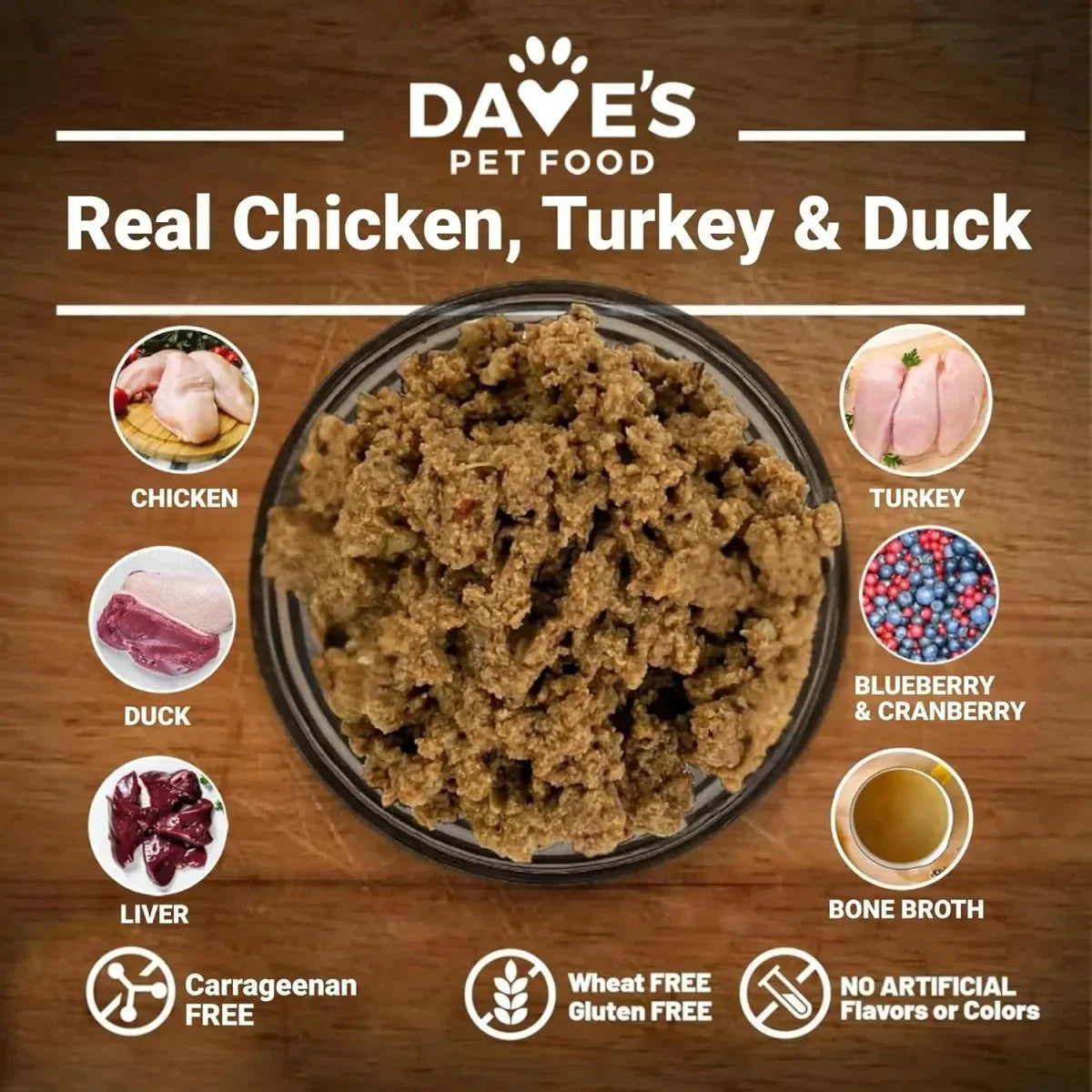 Dave's Pet Food Hip & Joint Support with Glucosamine, Chicken, Duck & Turkey Recipe Wet Dog Food 12ea/13 oz - Talis Us
