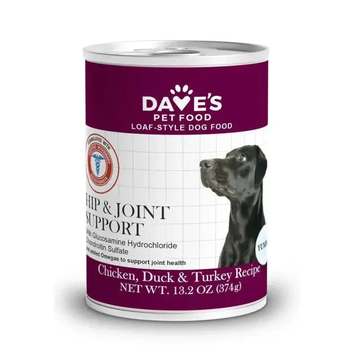 Dave's Pet Food Hip & Joint Support with Glucosamine, Chicken, Duck & Turkey Recipe Wet Dog Food 12ea/13 oz - Talis Us