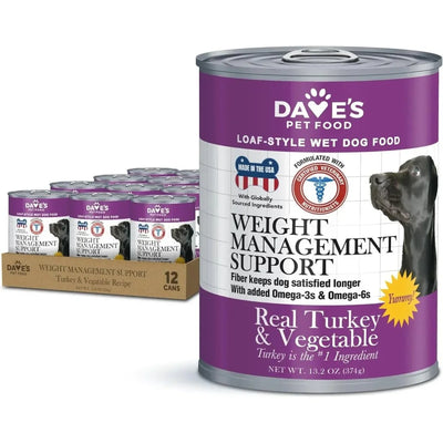 Dave's Pet Food Weight Management Turkey & Vegetables Recipe Pate Wet Dog Food 12ea/13 oz - Talis Us