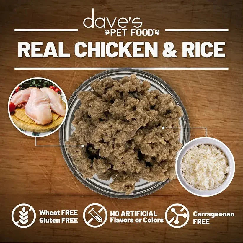 Dave's Restricted Diet Bland Chicken & Rice Dinner Canned Dog Food 12ea/13 oz - Talis Us