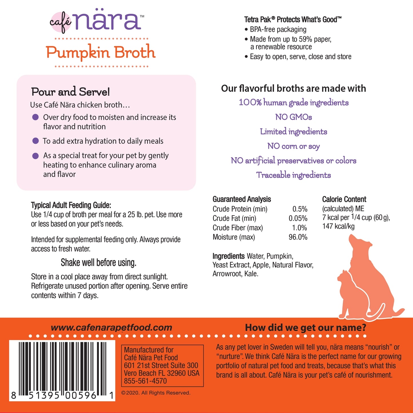 Cafe Nara Pumpkin Broth for Dogs and Cats 1.1 lb