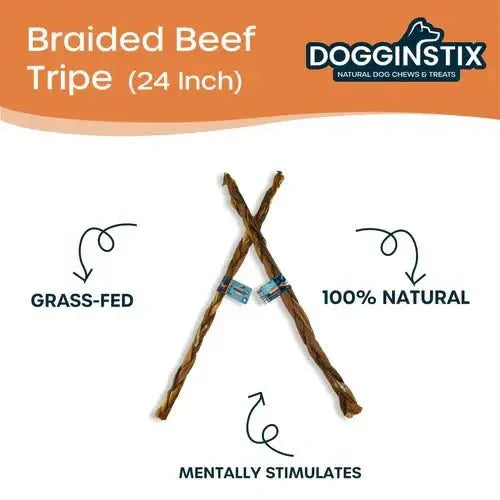 Dogginstix Braided Beef Tripe Sticks for Puppies - Talis Us