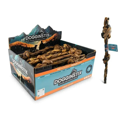 Dogginstix Braided Sticks Lamb Collagen Double Knots Dog Chews Case of 25 - Talis Us
