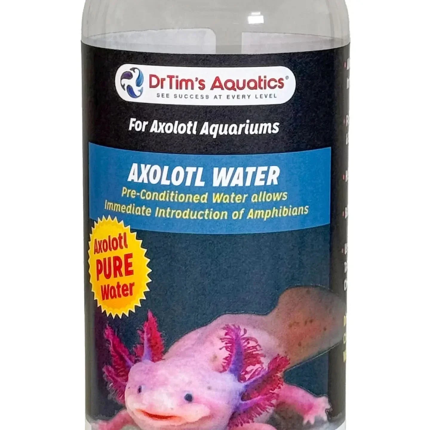 DrTim's Aquatics Axolotl Water for Aquariums, pre-conditioned and safe for amphibians