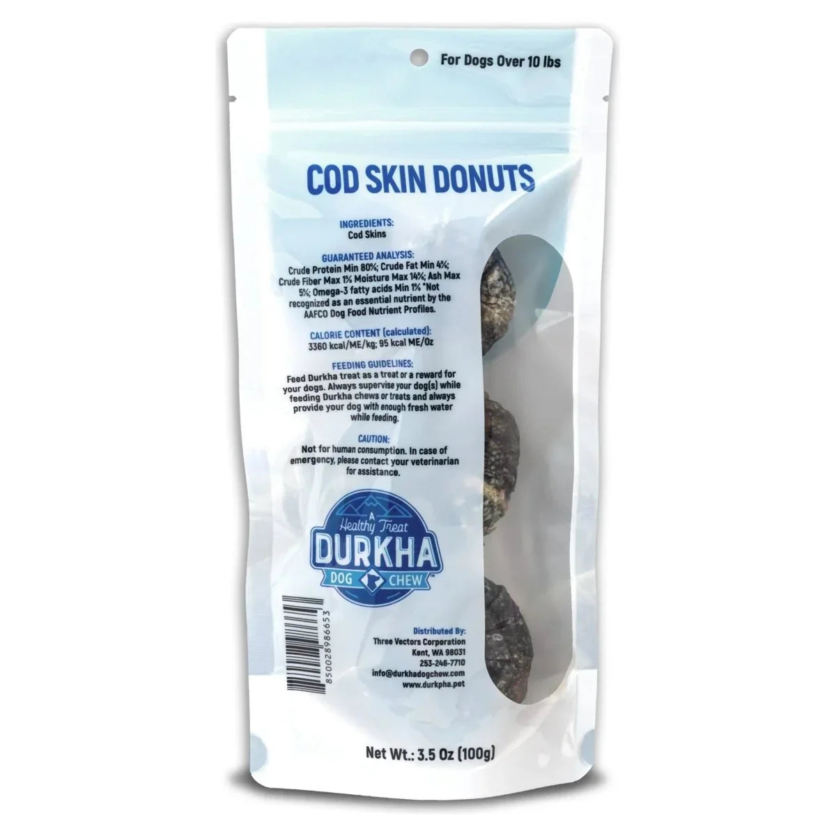 Durkha Cod Skin Donut Dog Treat - Talis Us