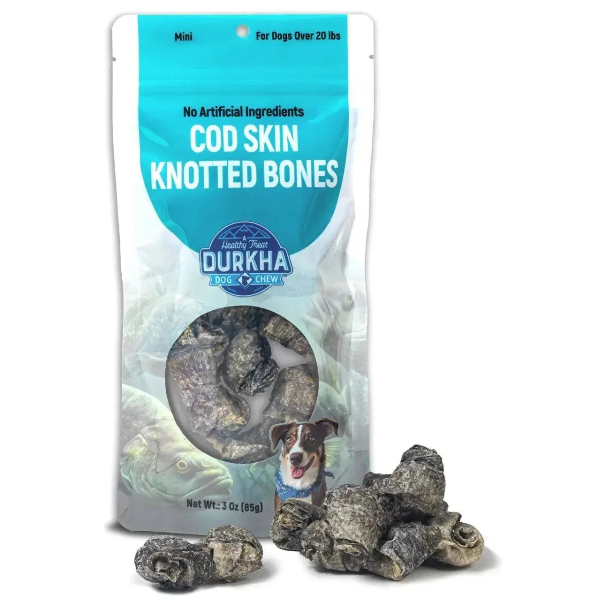 Durkha Cod Skin Knotted Bone Dog Treat - Talis Us