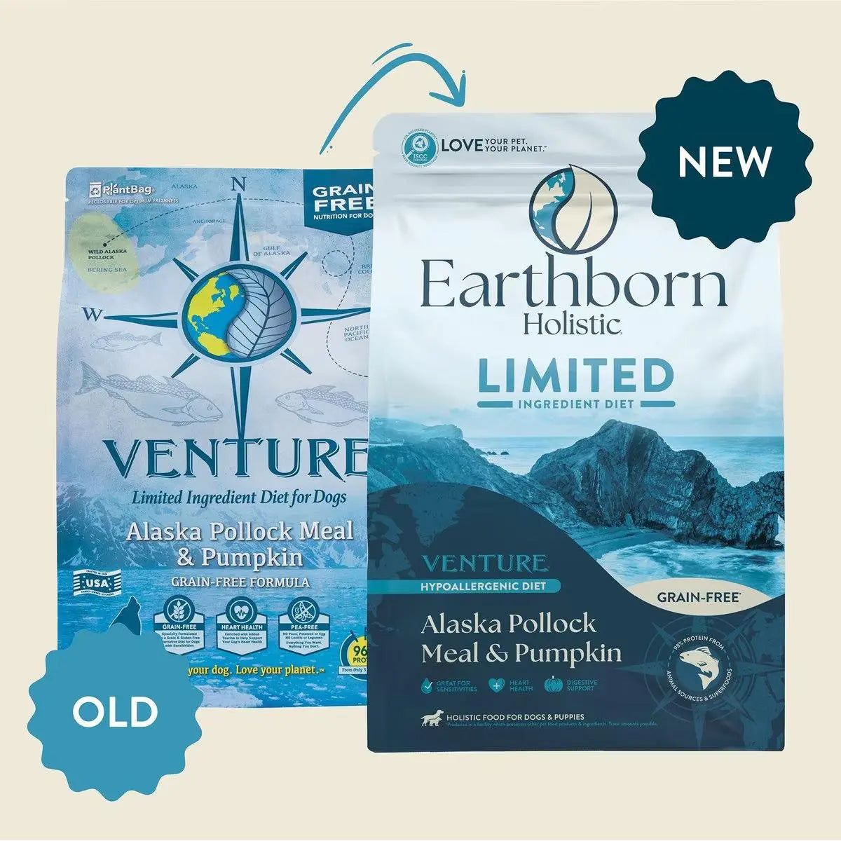 Earthborn Holistic Venture Limited Ingredient Alaska Pollock Meal & Pumpkin Grain - Free Dry Dog Food - Talis Us