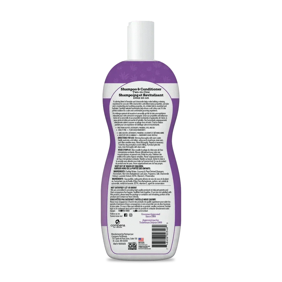 Espree 2in1 Calming Dog Shampoo Lavender & Chamomile 20 oz - Talis Us