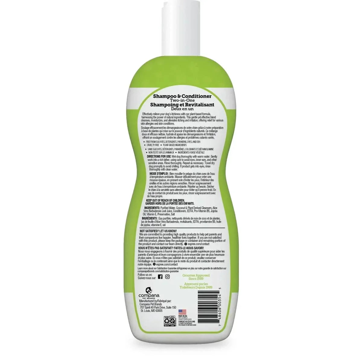 Espree 2in1 Intense Itch Relief Dog Shampoo 20 oz - Talis Us