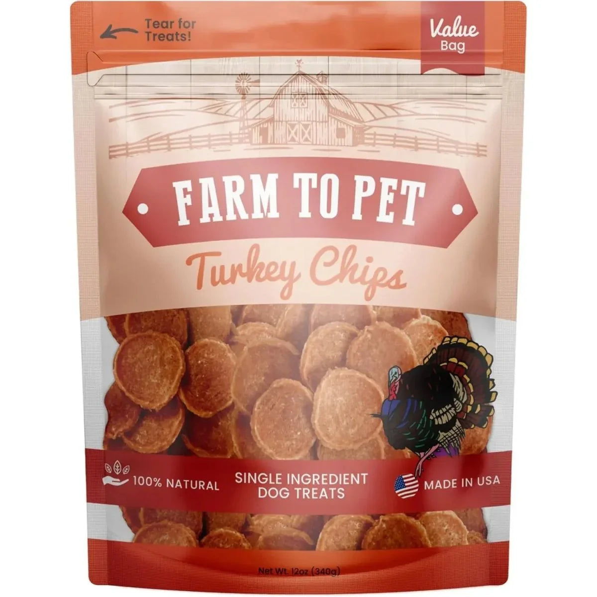 Farm To Pet Turkey Chips Single Ingredient Healthy Dog Treats - Talis Us
