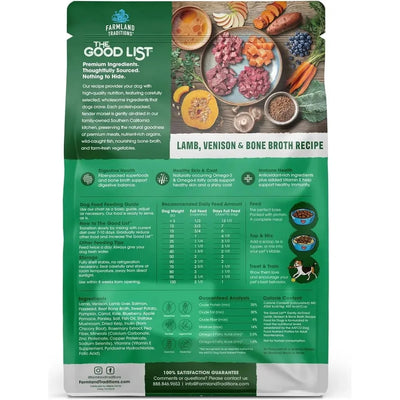 Farmland Traditions The Good List Gently Air Dried Lamb, Venison & Bone Broth Dog Food - Talis Us