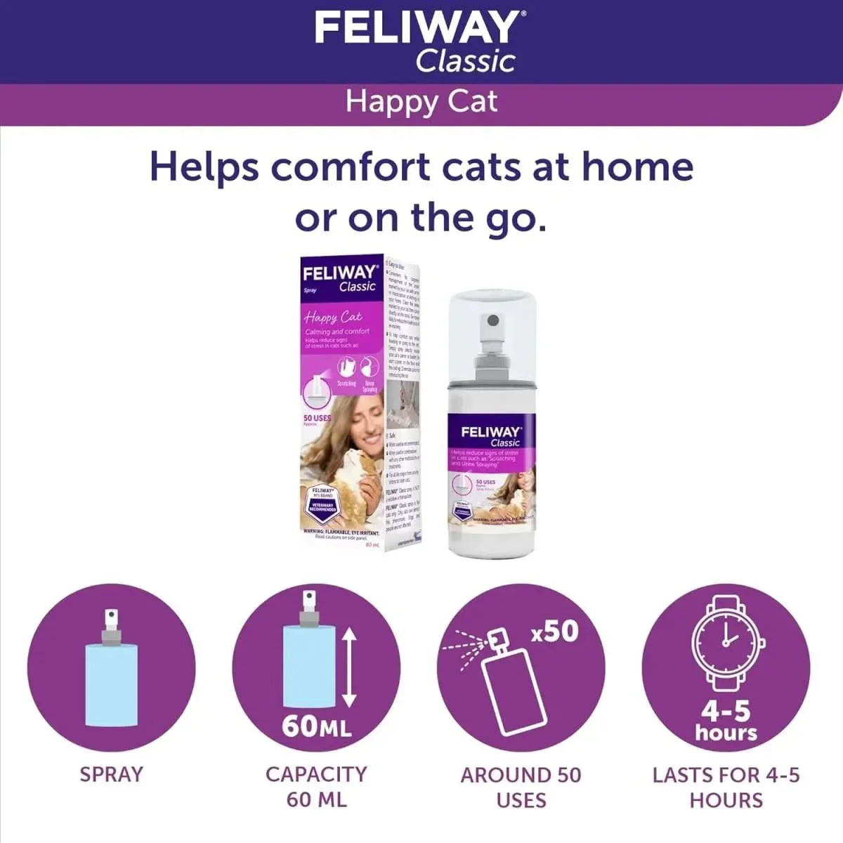 Feliway Classic Cat Calming Pheromone Spray 60 mL - Talis Us
