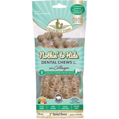 Fieldcrest Farms Nothin' to Hide Beef Flavor Dental Bone Collagen Dog Chew - Talis Us