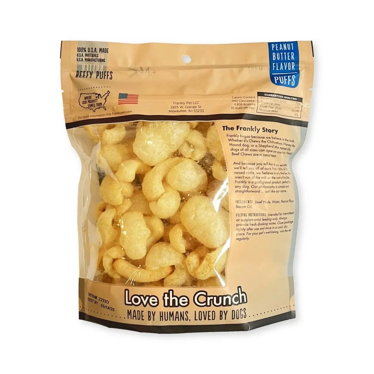Frankly Pet Beef Puffs Peanut Butter Dog Treats - Talis Us