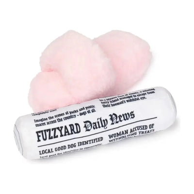 FuzzYard Fetch My Slippers & Paper Plush Dog Toy 2pk - Talis Us