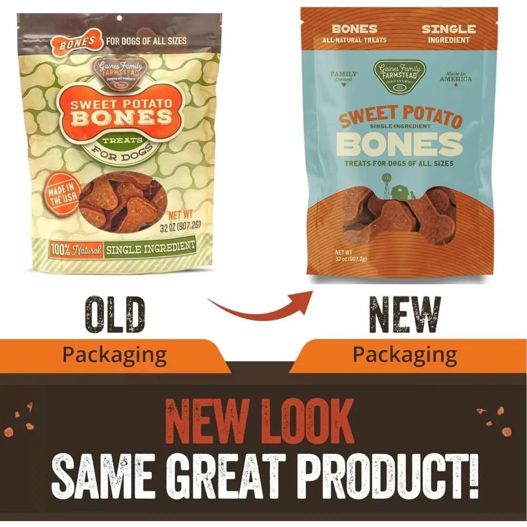 Gaines Family Farmstead Sweet Potato Bones Grain - Free Dog Treats - Talis Us