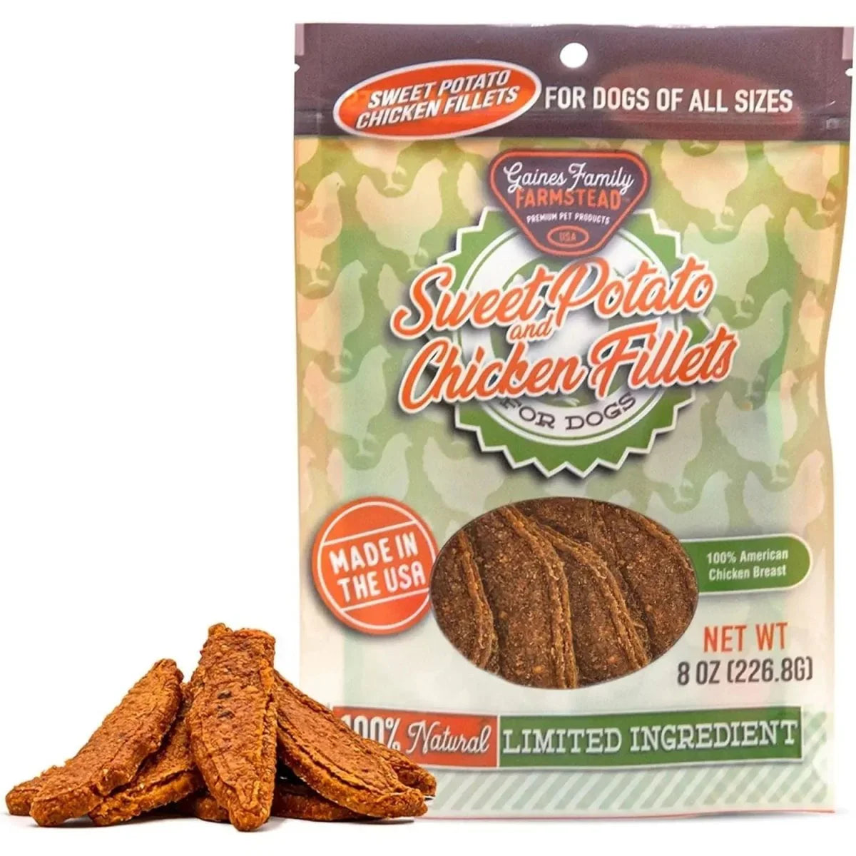Gaines Family Sweet Potato & Chicken Fillets Dog Treats 8oz - Talis Us