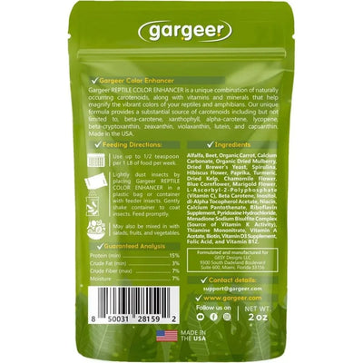 Gargeer All Reptiles Color Enhancer Reptile Food Supplement 2oz - Talis Us