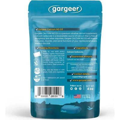 Gargeer Calcium Powder Reptile & Amphibian Supplement 4oz - Talis Us