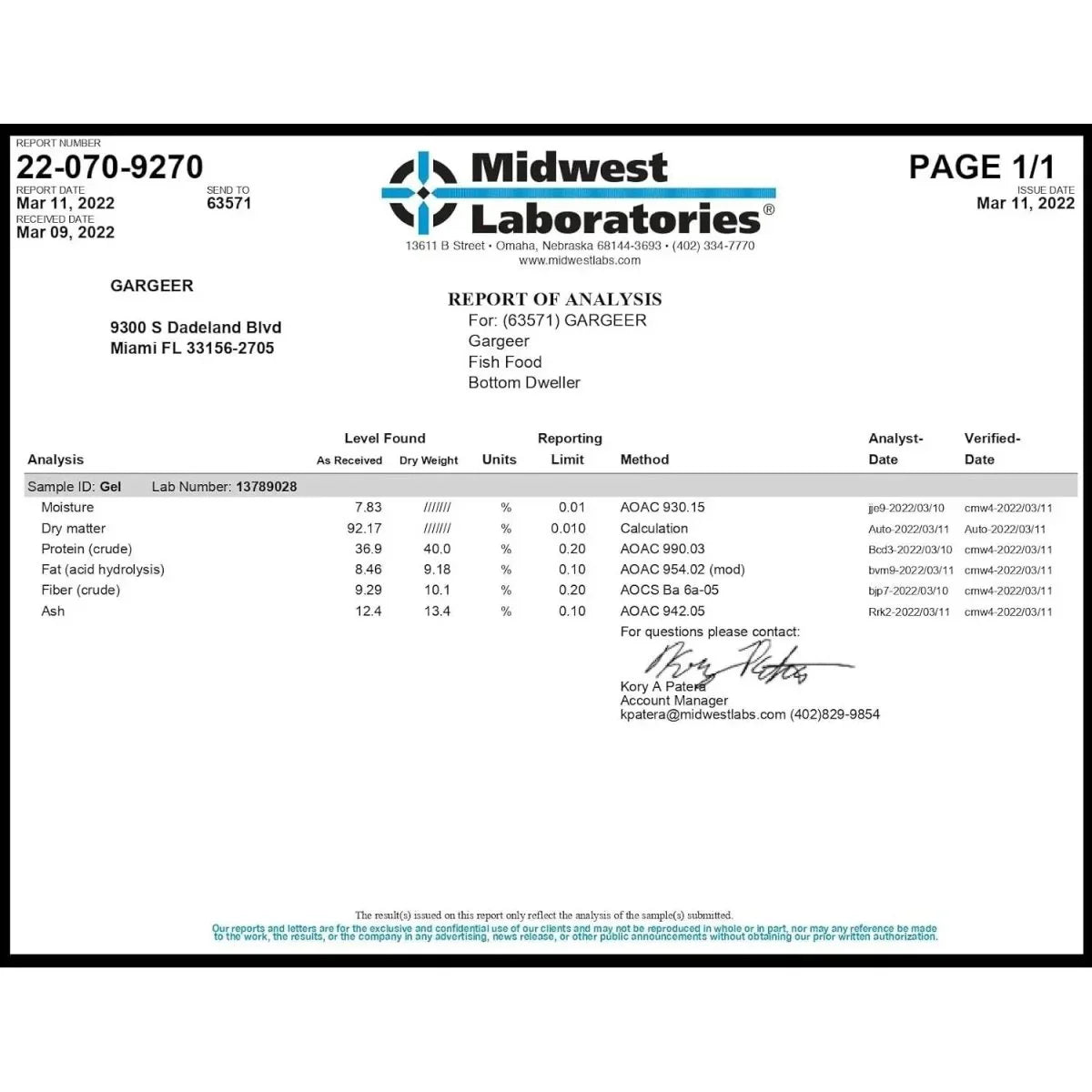 Gargeer Complete Bottom Dweller Fish Food for Advanced Breeders 3oz - Talis Us