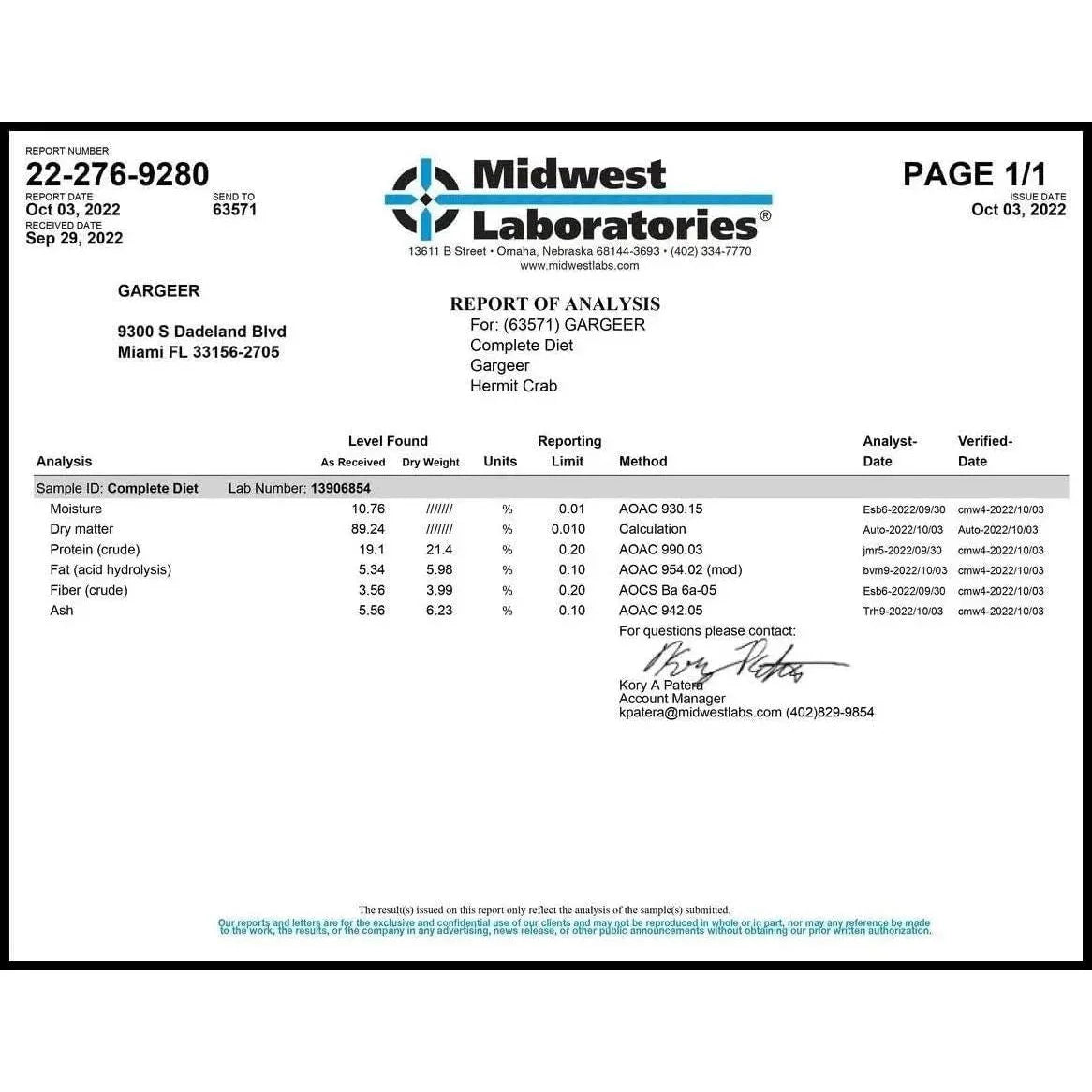 Gargeer Complete Classic Diet Hermit Crab Food 2oz - Talis Us