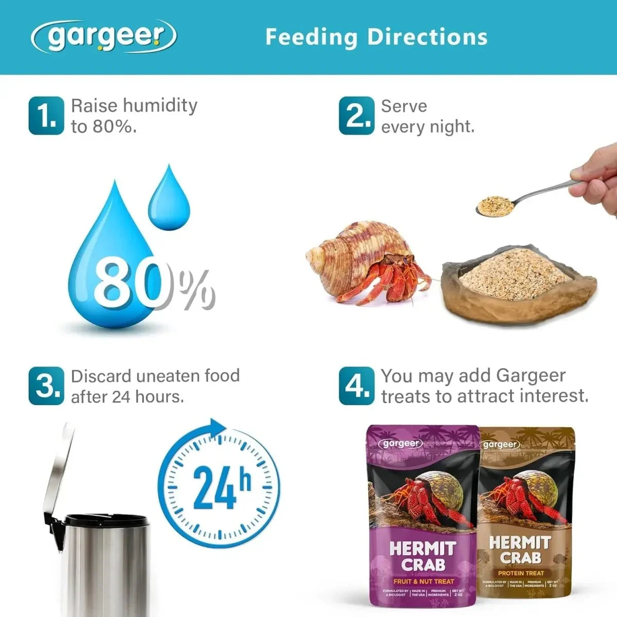 Gargeer Ocean Blend Complete Hermit Crab Food 2oz - Talis Us