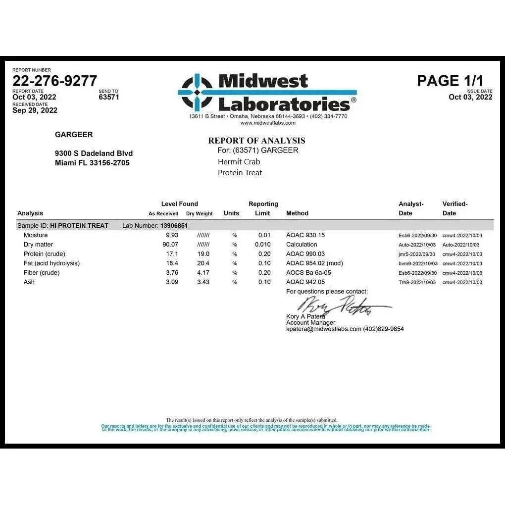 Gargeer Protein Hermit Crab Treat - Talis Us