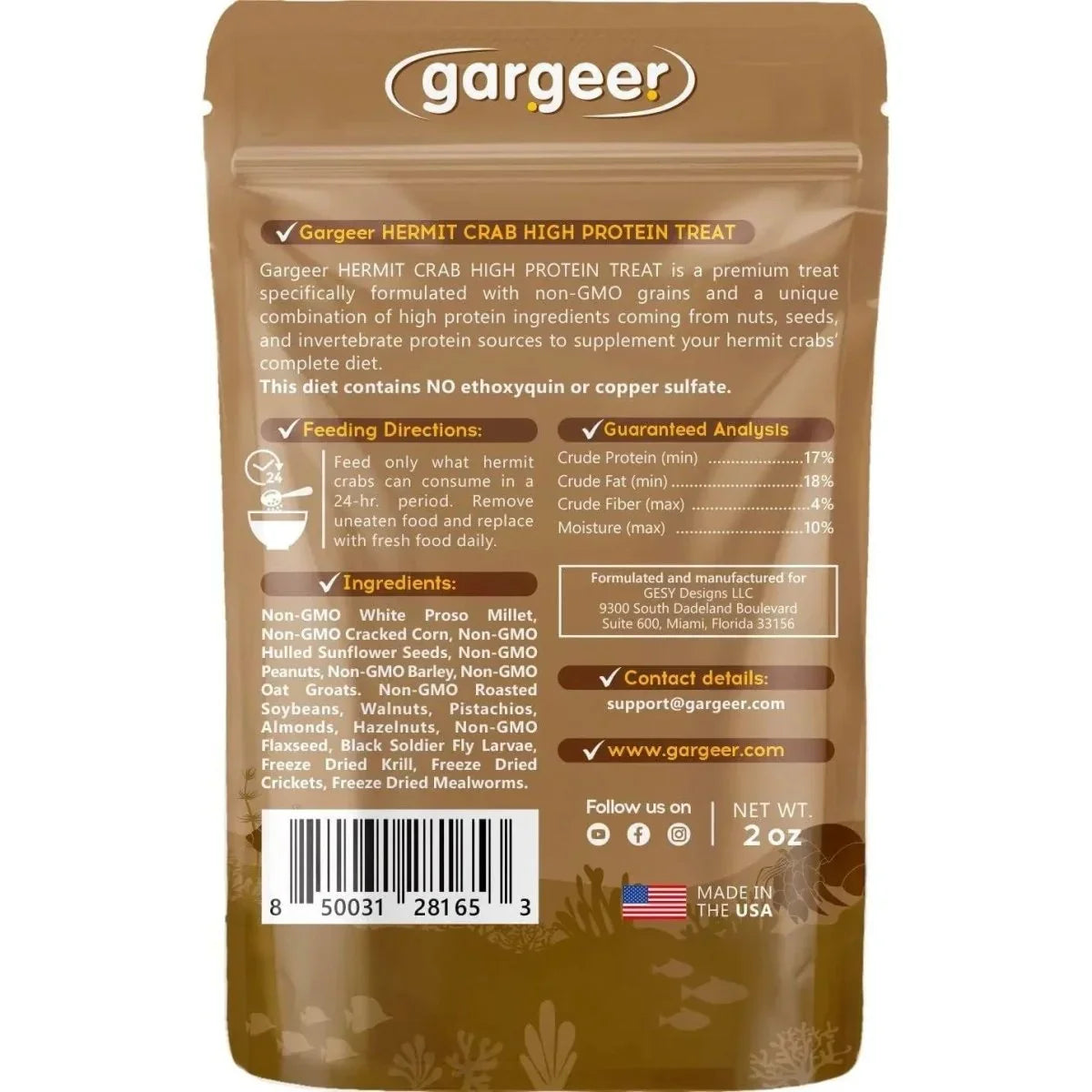 Gargeer Protein Hermit Crab Treat - Talis Us