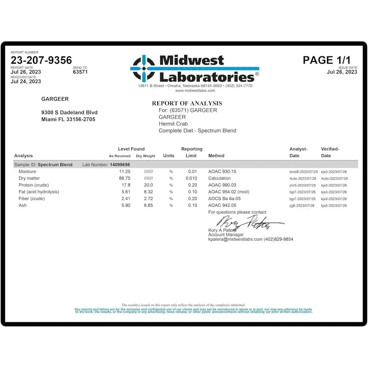 Gargeer Spectrum Complete Hermit Crab Food 2oz - Talis Us